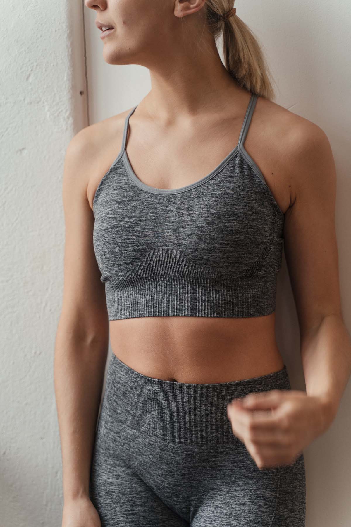 Athlecia Foan Sports Bra, Mid Grey Melange
