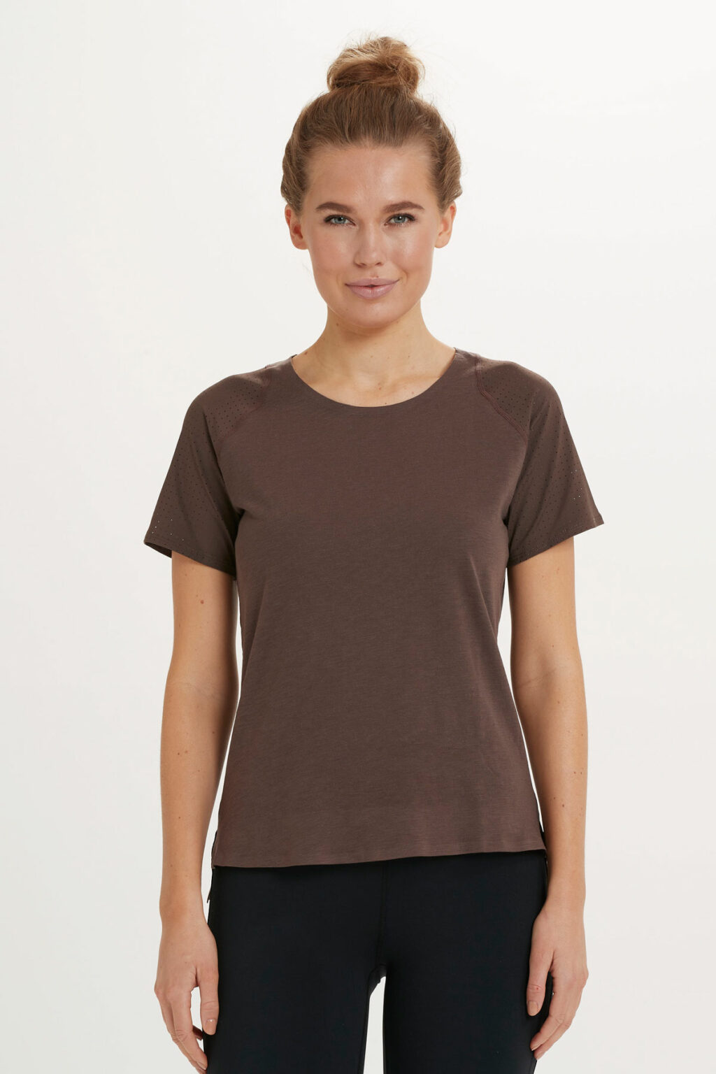 Athlecia Dakia T-Shirt w Lasercut Mesh, Bracken