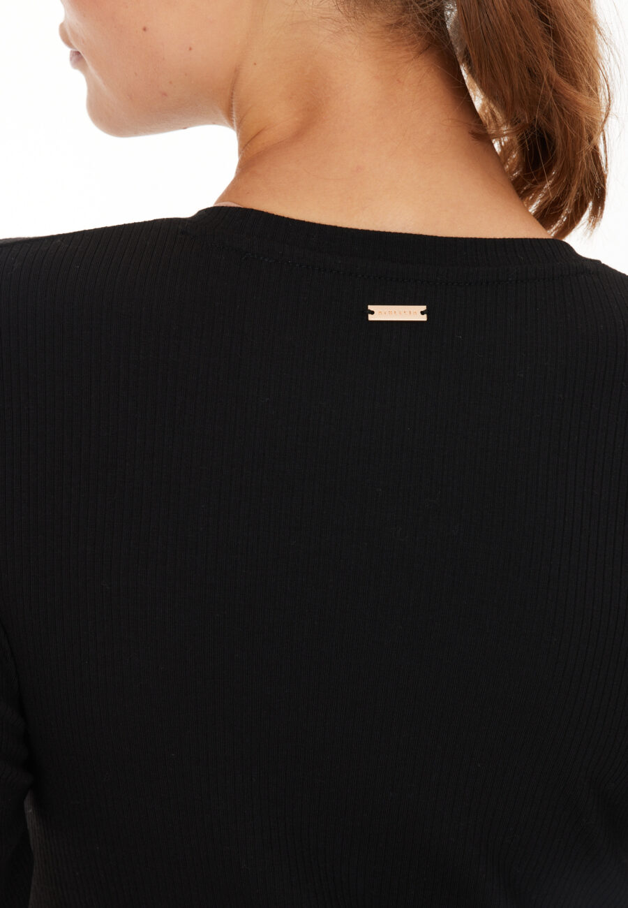 Athlecia Lankae Long Sleeved Rib Stop Pattern T-Shirt, Black - Bild 6