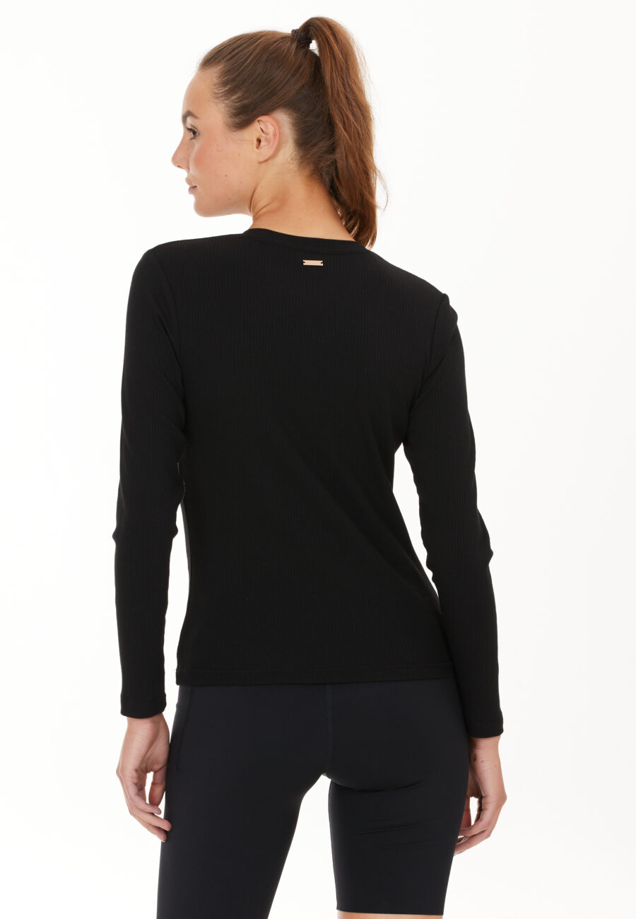 Athlecia Lankae Long Sleeved Rib Stop Pattern T-Shirt, Black - Bild 9