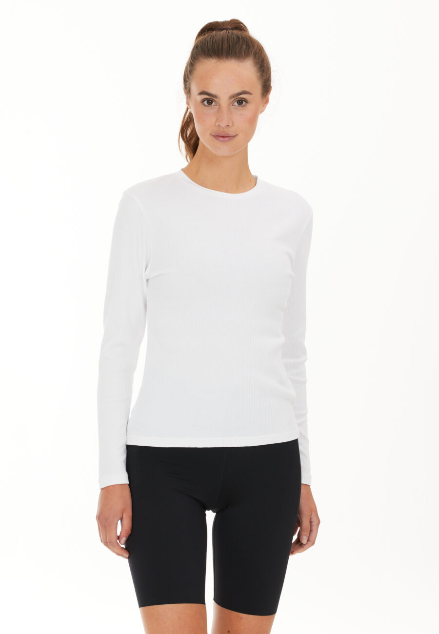 Athlecia Lankae Long Sleeved Rib Stop Pattern T-Shirt, White