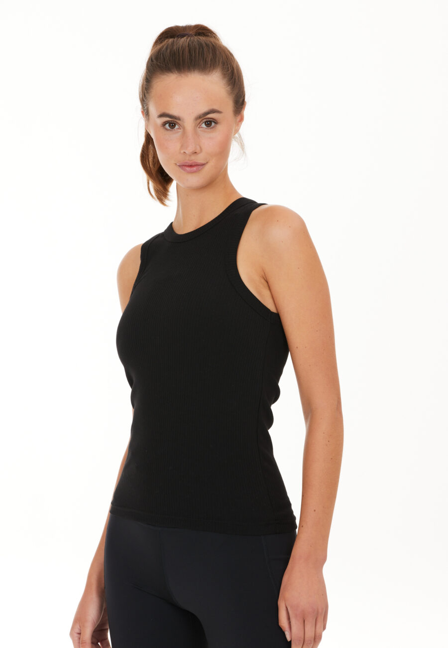 Athlecia Lankae Tank Top Rib Stop Pattern, Black