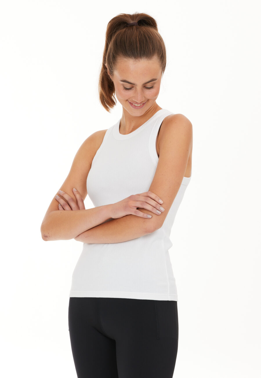 Athlecia Lankae Tank Top Rib Stop Pattern, White