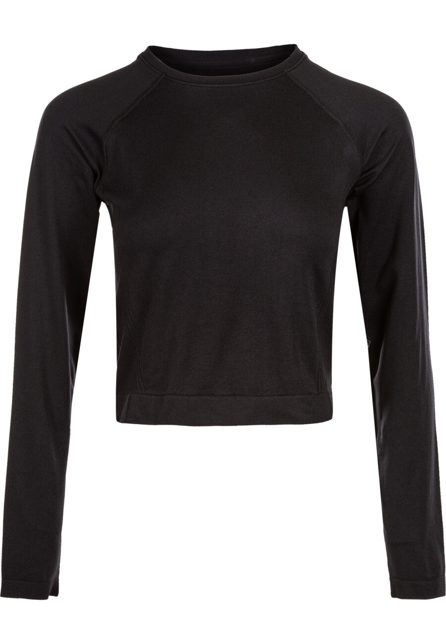 Athlecia Celita Crop Top Long Sleeves, Black - Bild 5