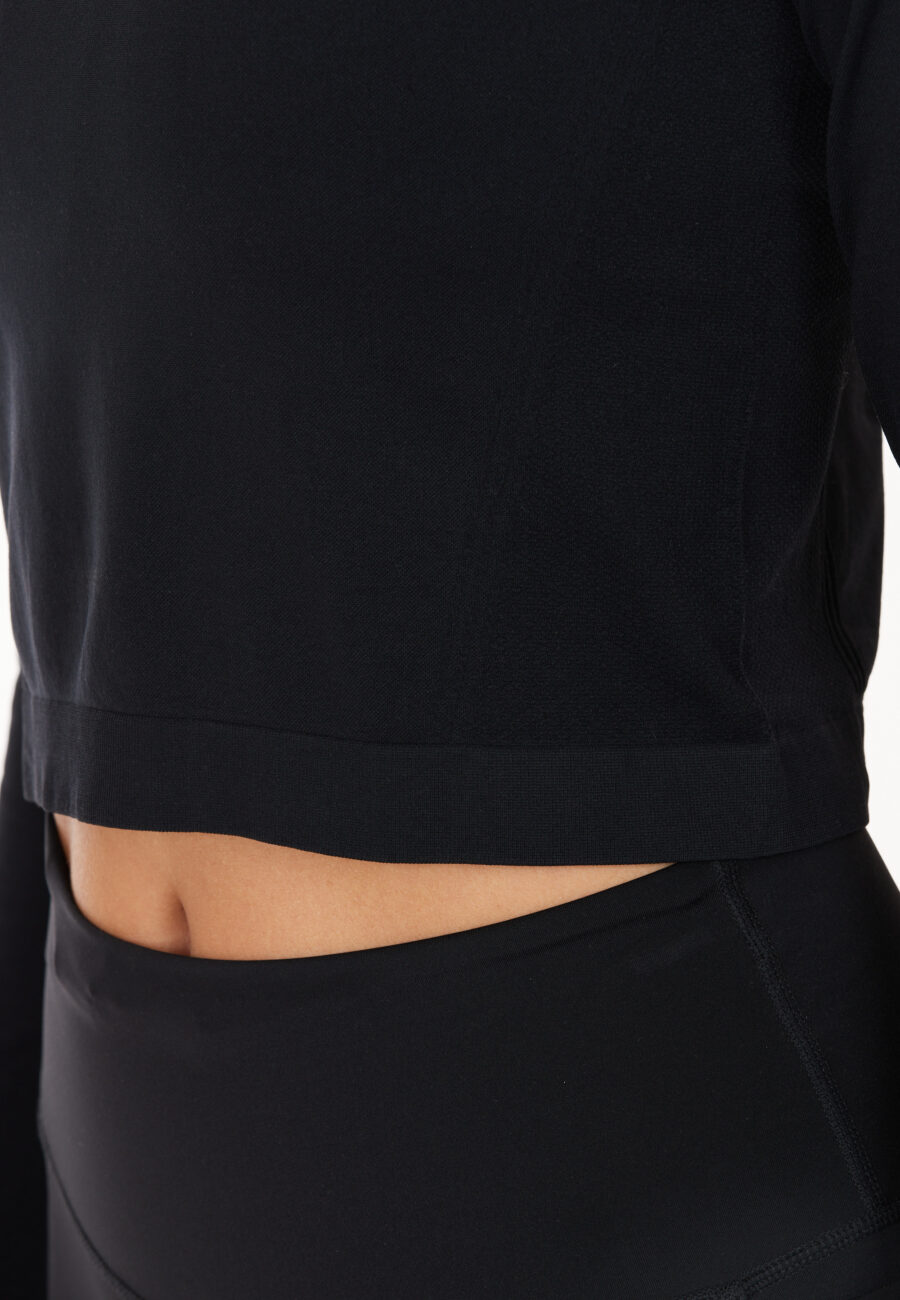 Athlecia Celita Crop Top Long Sleeves, Black - Bild 4