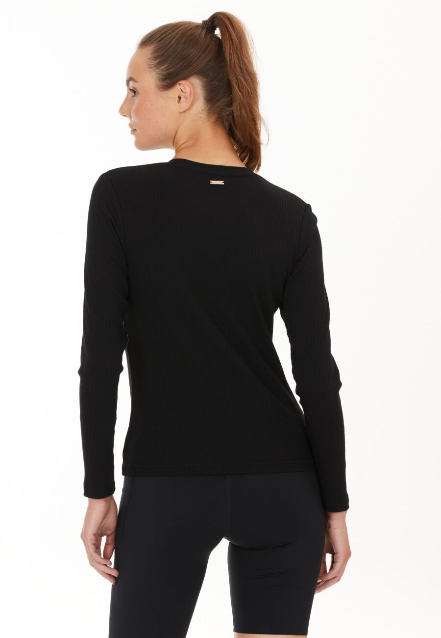 Athlecia Lankae Long Sleeved Rib Stop Pattern T-Shirt, Black - Bild 8