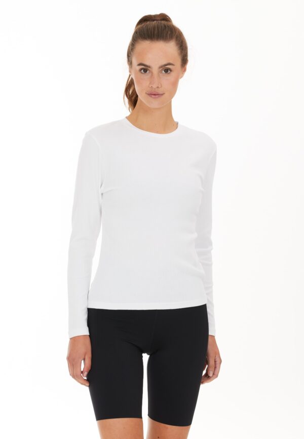 Athlecia Lankae Long Sleeved Rib Stop Pattern T-Shirt, White