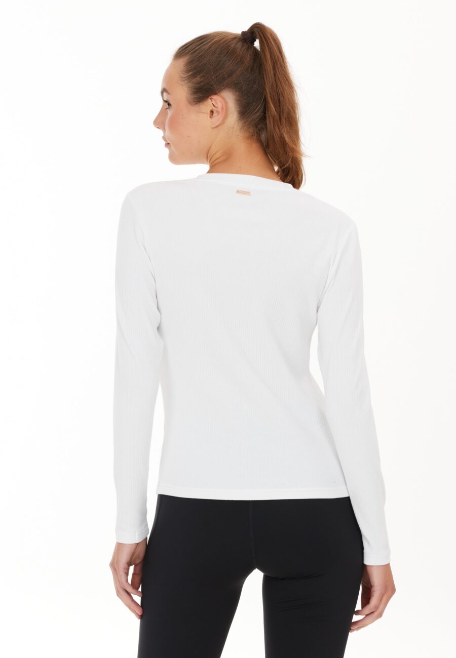 Athlecia Lankae Long Sleeved Rib Stop Pattern T-Shirt, White - Bild 8