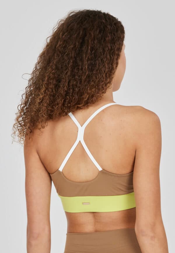 Athlecia Sukey Color Block Sports Bra, Whisper White