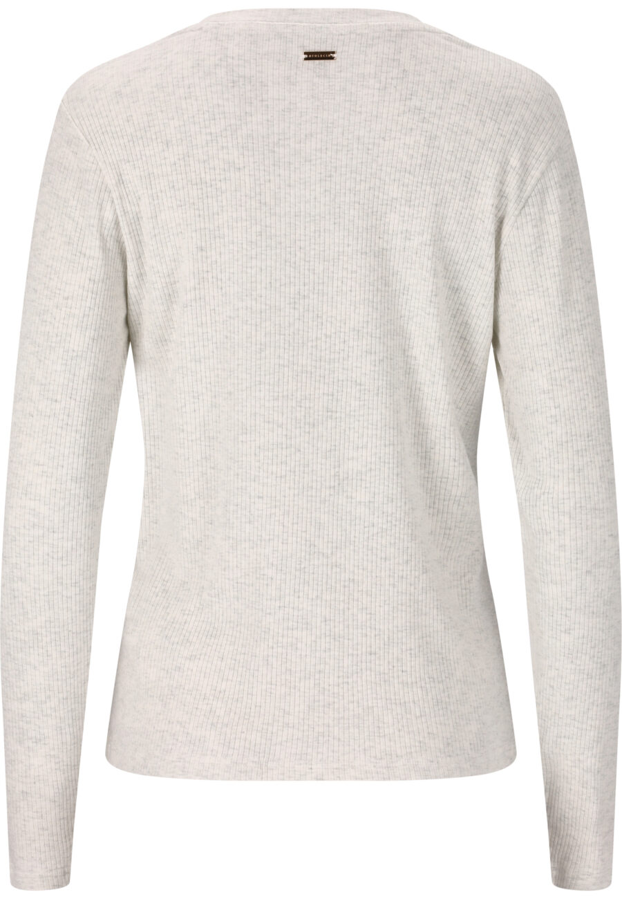 Athlecia Lankae Ribbed Long Sleeve T-Shirt, Light Grey Melange - Bild 3