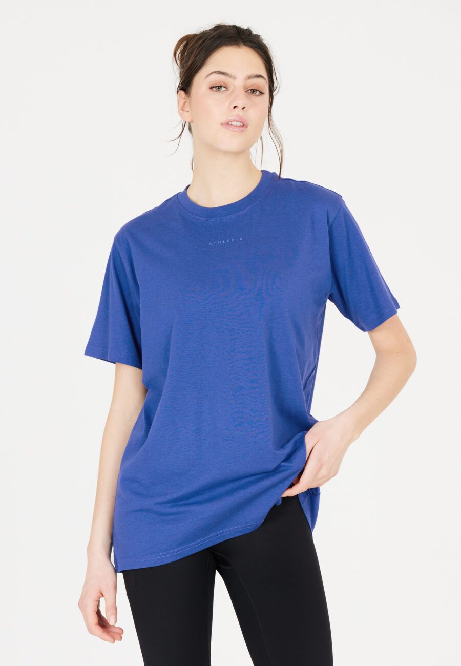 Athlecia Elina Soft Cotton Oversized Tee, Cobalt