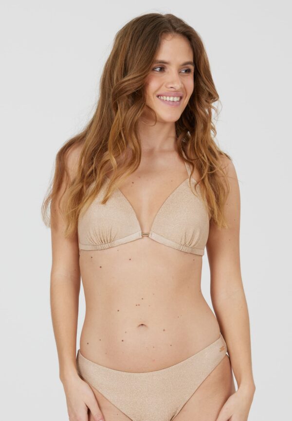 Athlecia Valeny Shimmer Bikini Top, Desert Taupe