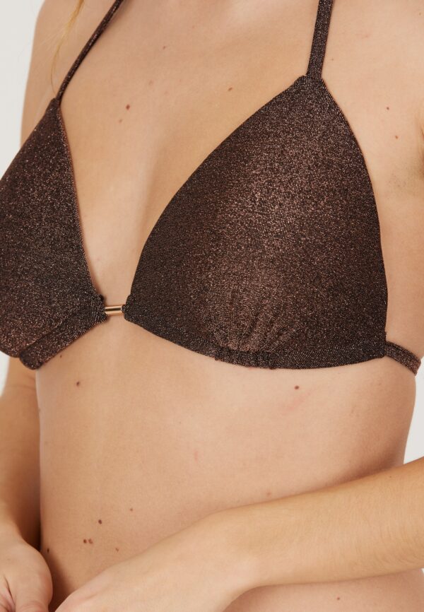 Athlecia Valeny Shimmer Bikini Top, Gold