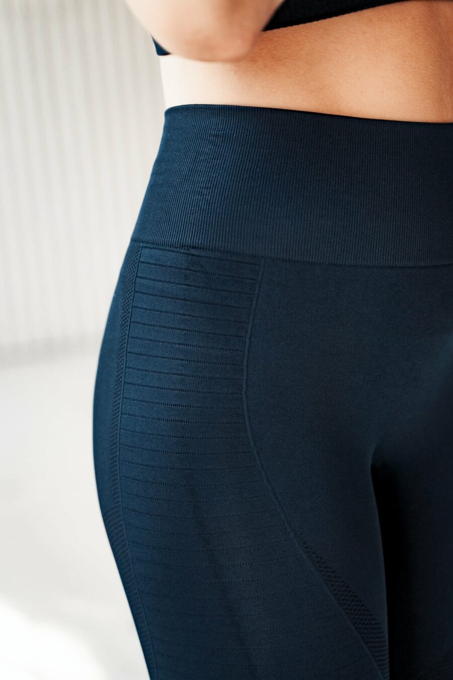 Athlecia Nagar Seamless High Waist Leggings, Dark Sapphire - Image 5