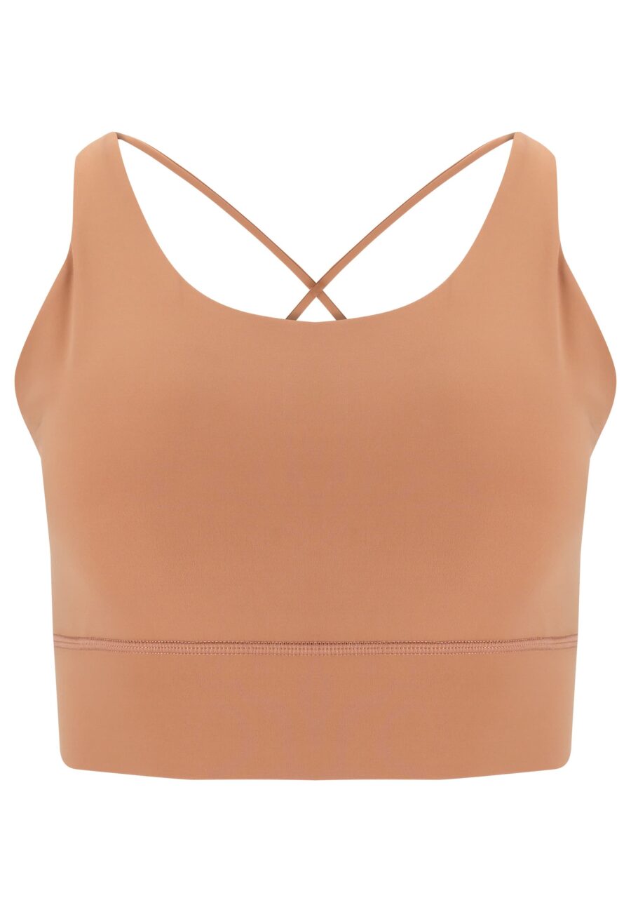 Athlecia Gaby Sports Bra, Mocha Mousse - Image 2