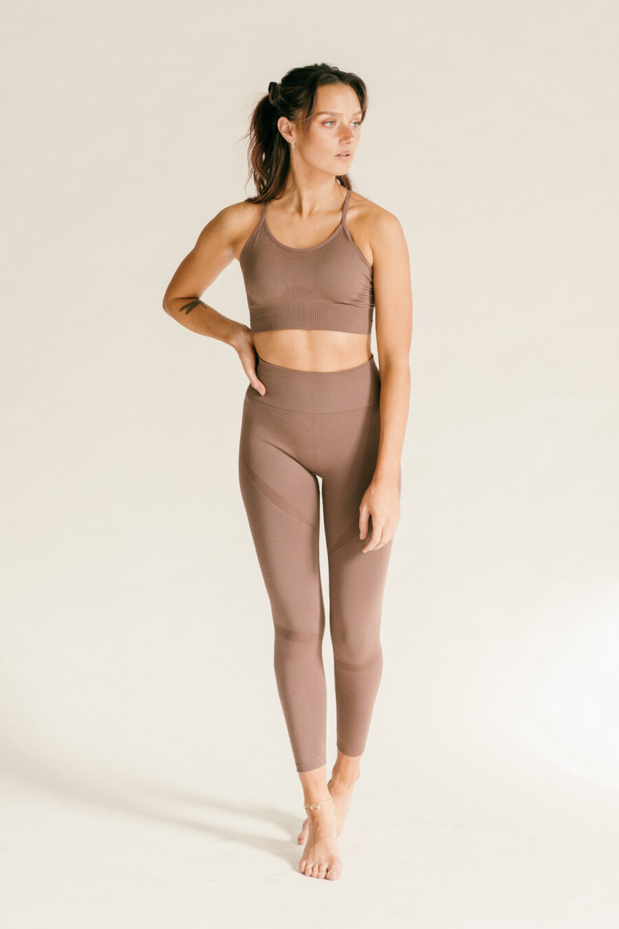 Athlecia Nagar Seamless High Waist Leggings, Burnt Rose - Image 4