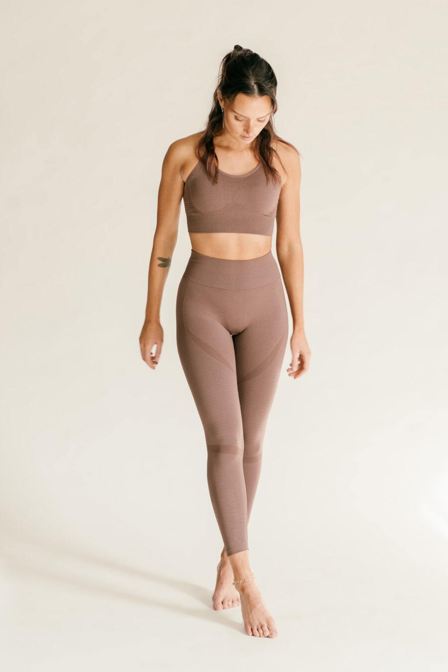 Athlecia Nagar Seamless High Waist Leggings, Burnt Rose - Image 2