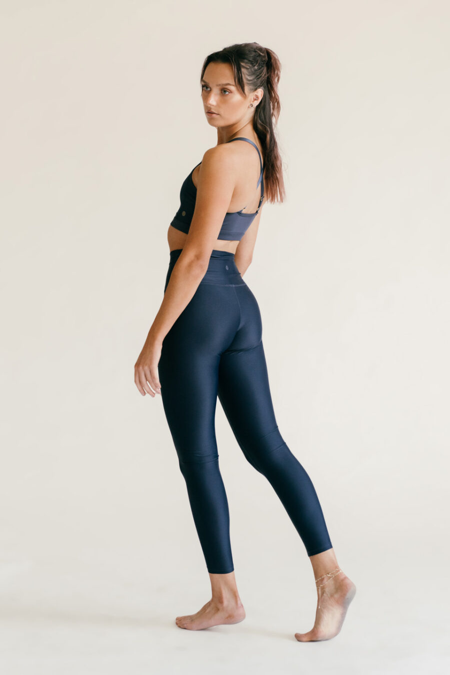 Athlecia Cadidell High Shine Leggings, Dark Sapphire - Image 8