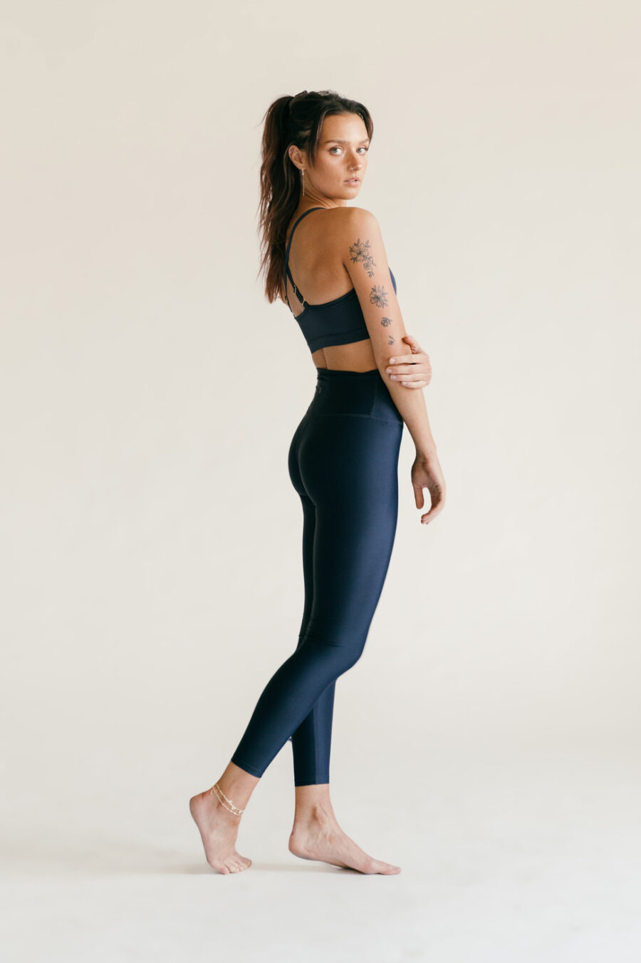 Athlecia Cadidell High Shine Leggings, Dark Sapphire - Image 5