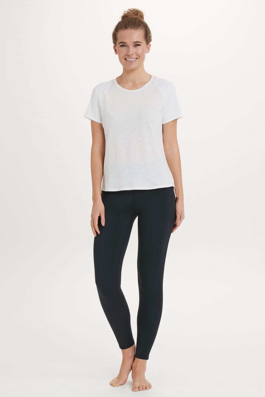 Endurance Outlet Dakia Lasercut Mesh Tee, White - Image 3