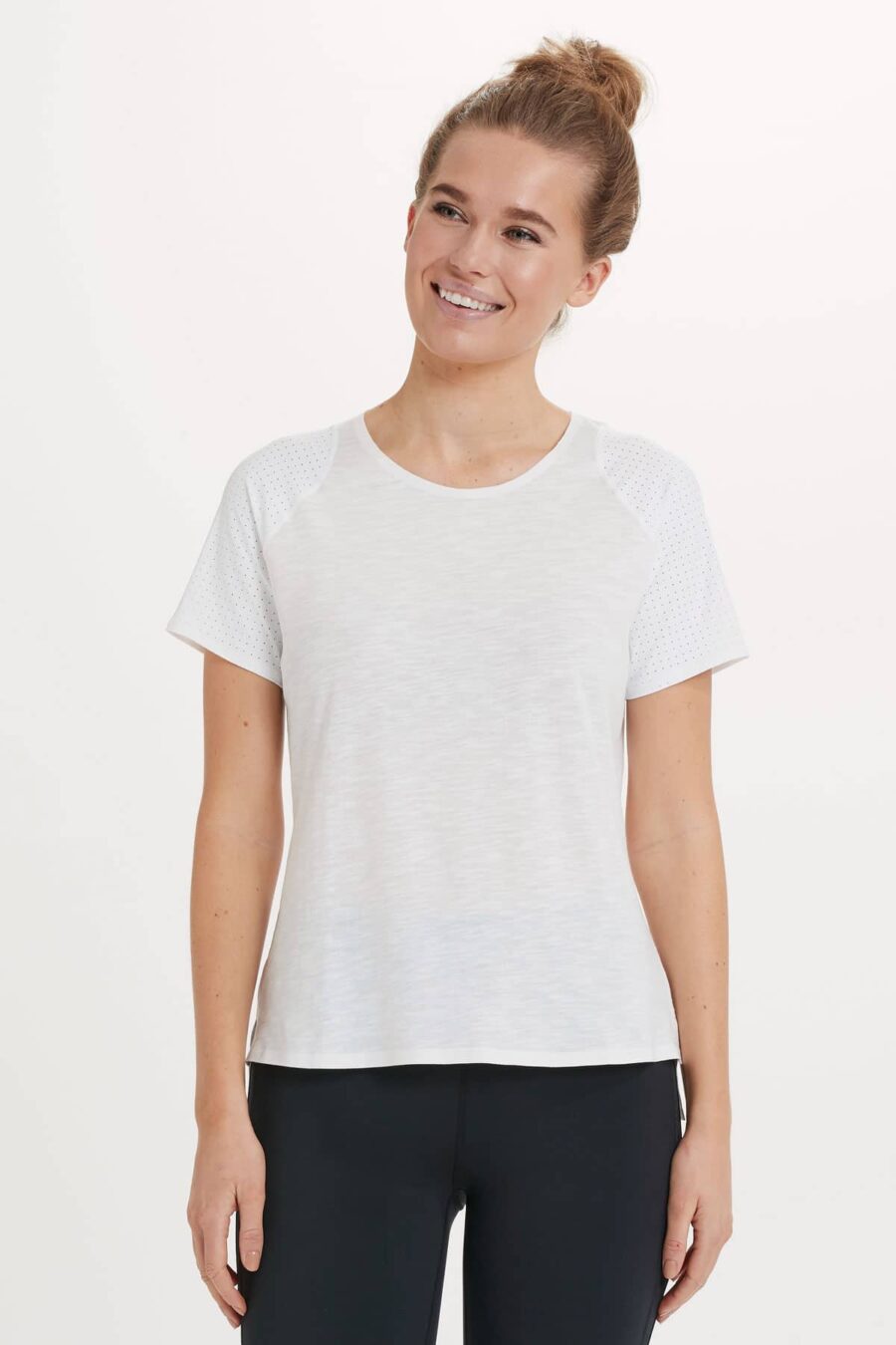 Endurance Outlet Dakia Lasercut Mesh Tee, White