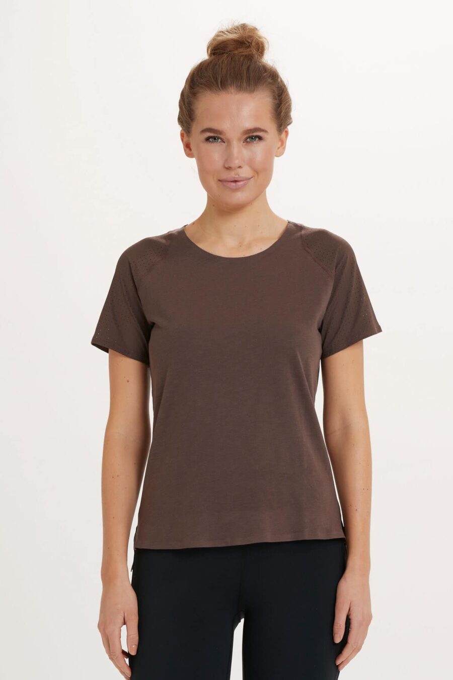 Athlecia Dakia T-Shirt w Lasercut Mesh, Bracken