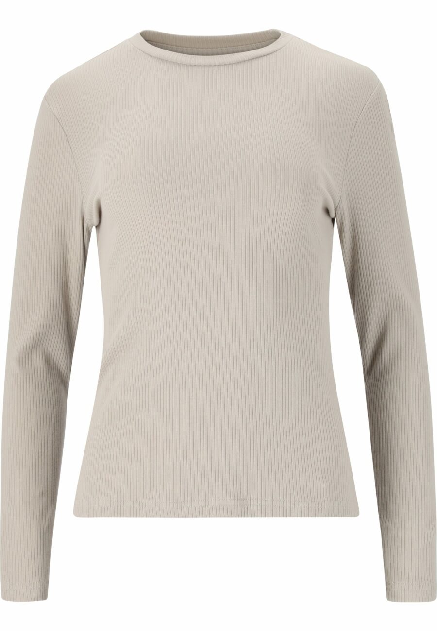 Athlecia Lankae Ribbed Long Sleeve T-Shirt, Dove - Image 2
