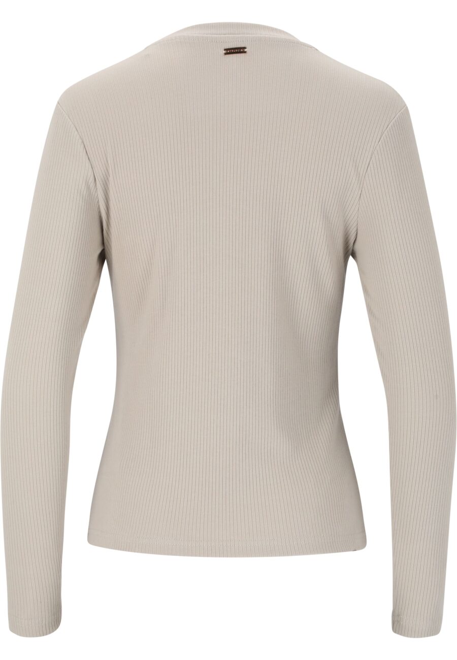 Athlecia Lankae Ribbed Long Sleeve T-Shirt, Dove - Image 3