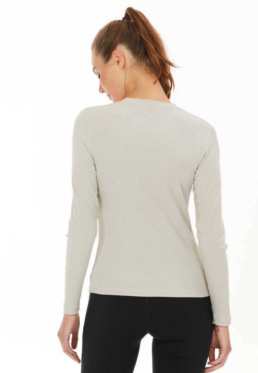 Athlecia Lankae Ribbed Long Sleeve T-Shirt, Dove - Image 9