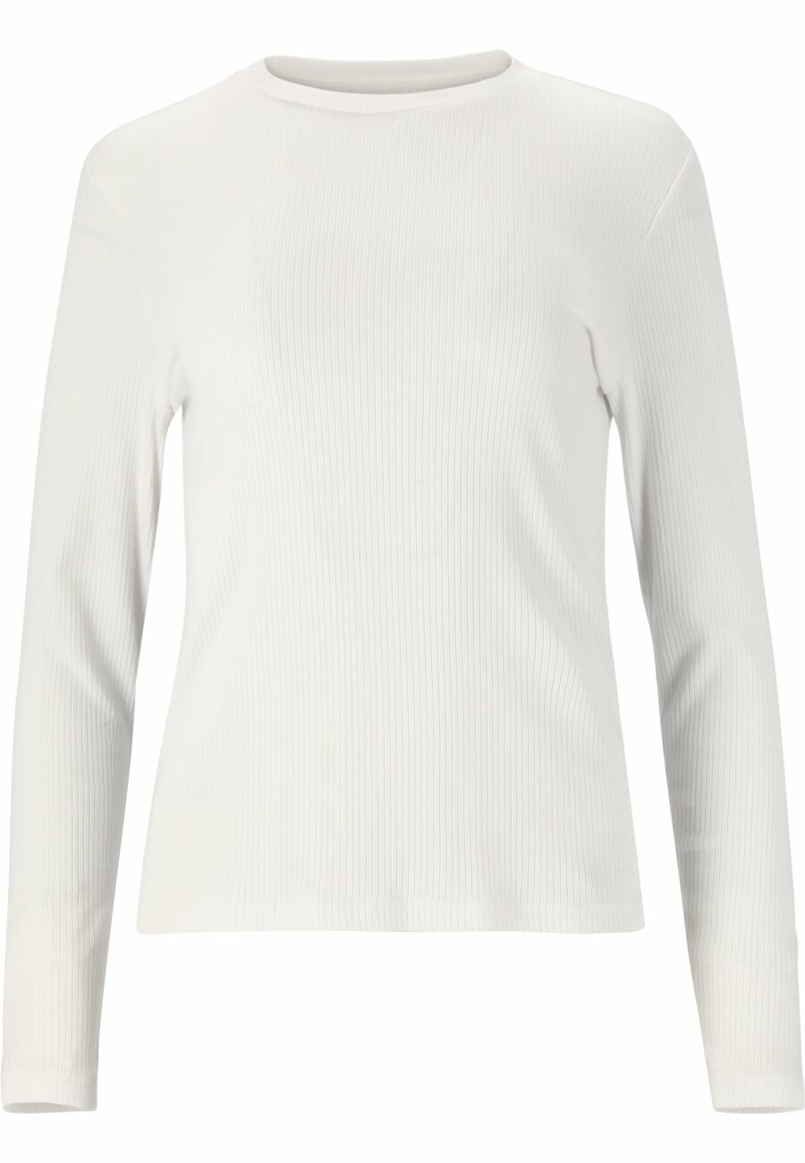 Athlecia Lankae Ribbed Long Sleeve T-Shirt, White - Image 2