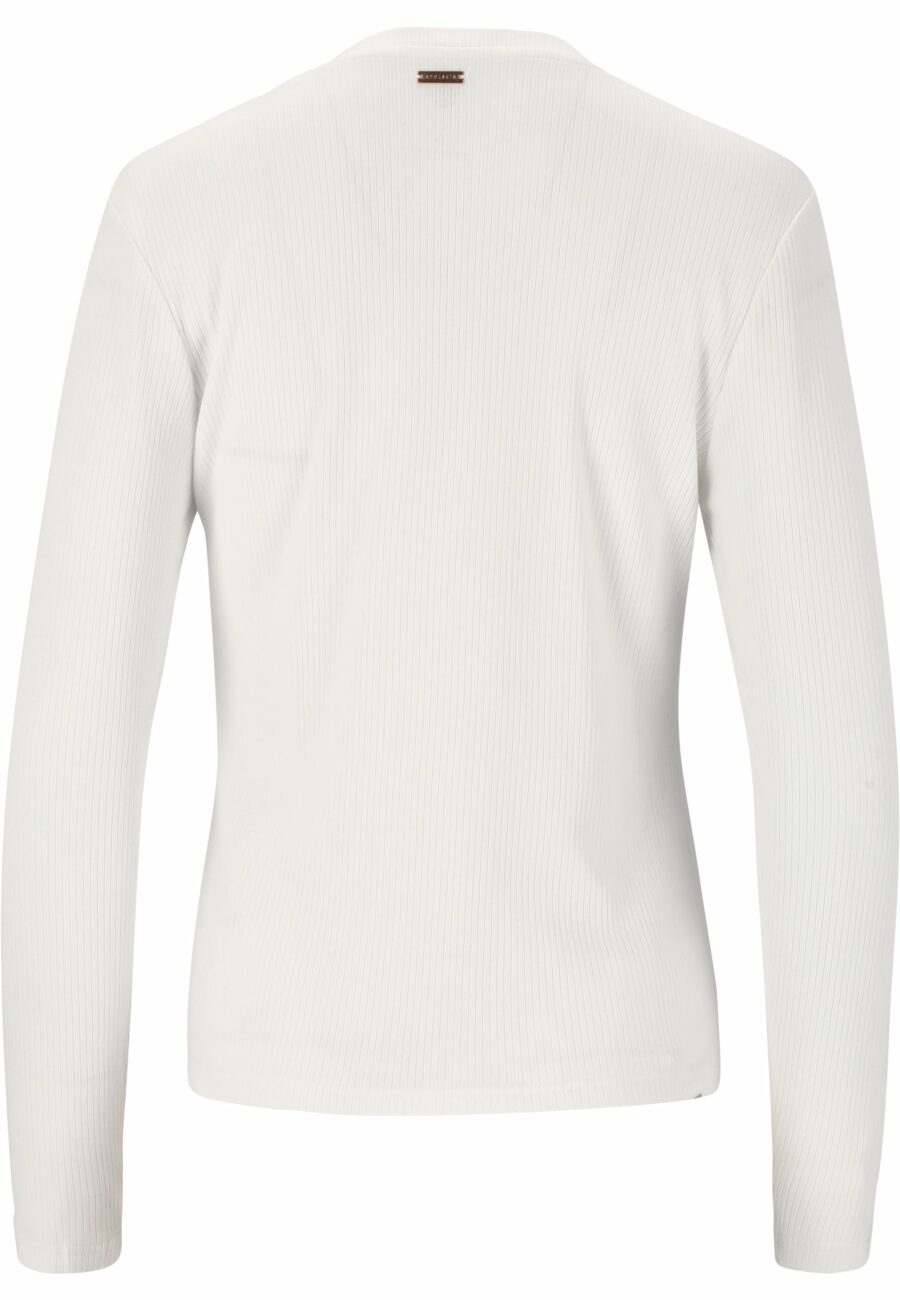 Athlecia Lankae Ribbed Long Sleeve T-Shirt, White - Image 3