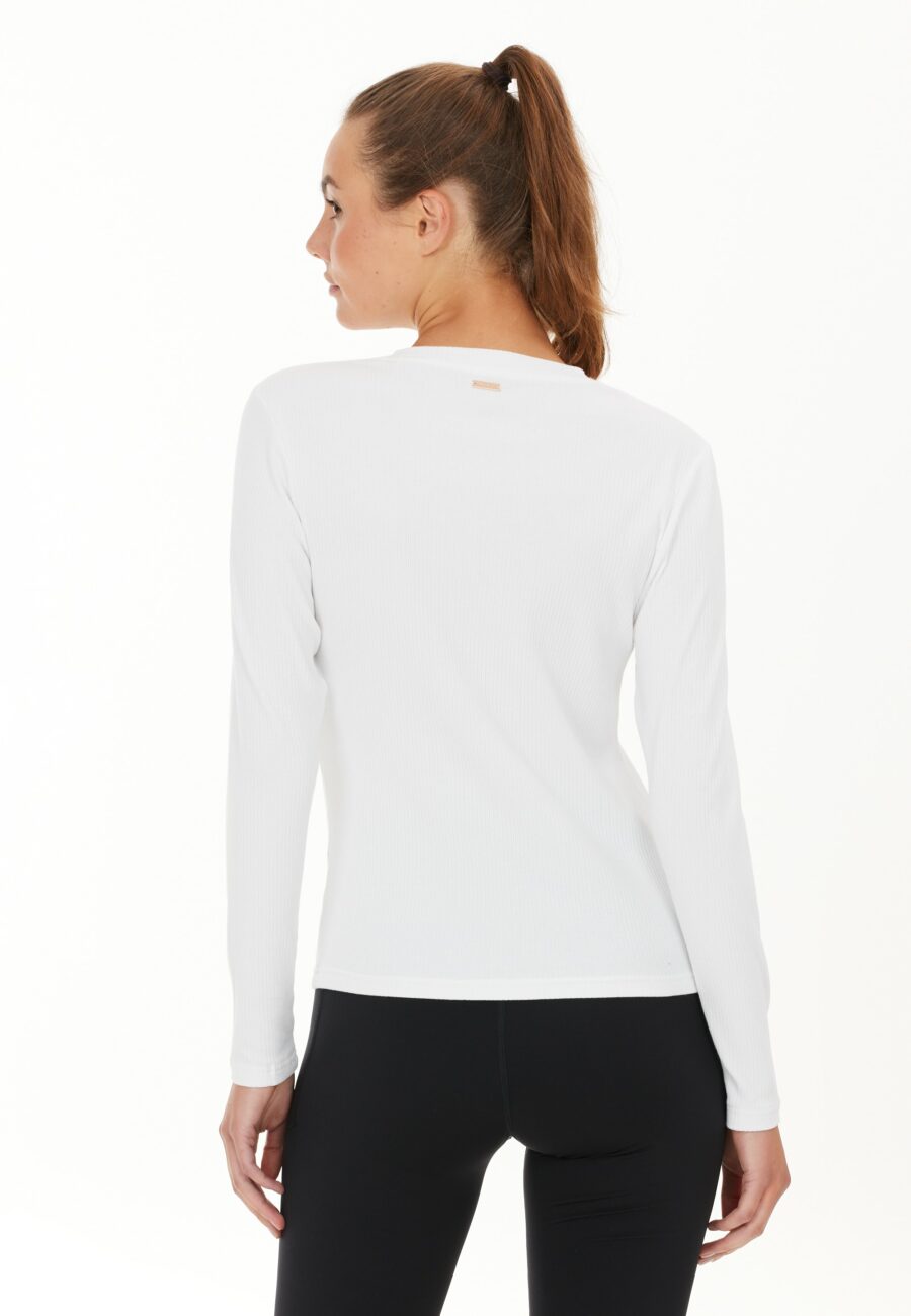 Athlecia Lankae Ribbed Long Sleeve T-Shirt, White - Image 9