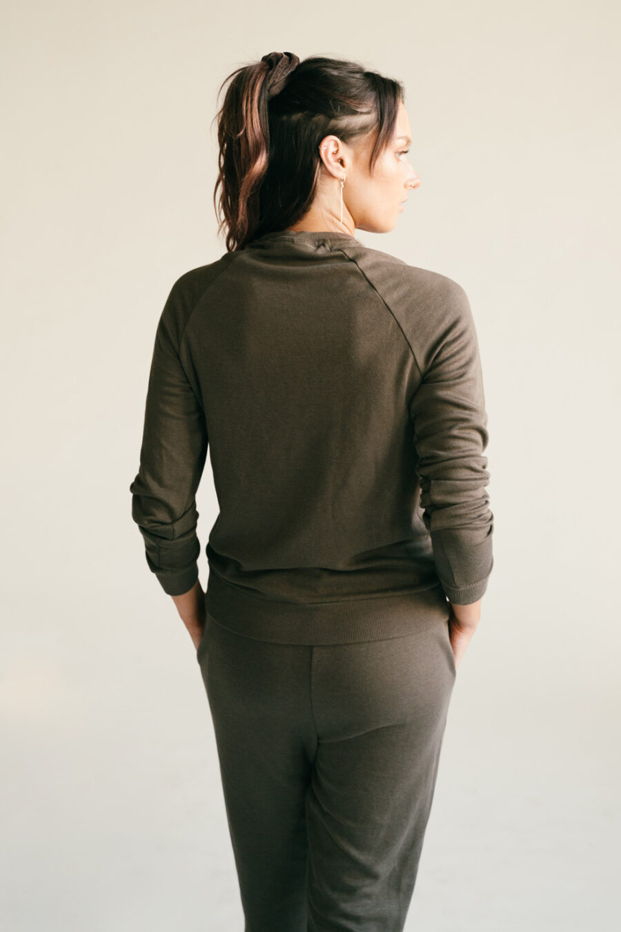 Athlecia Niary Soft Comfy Sweater, Olive - Image 3