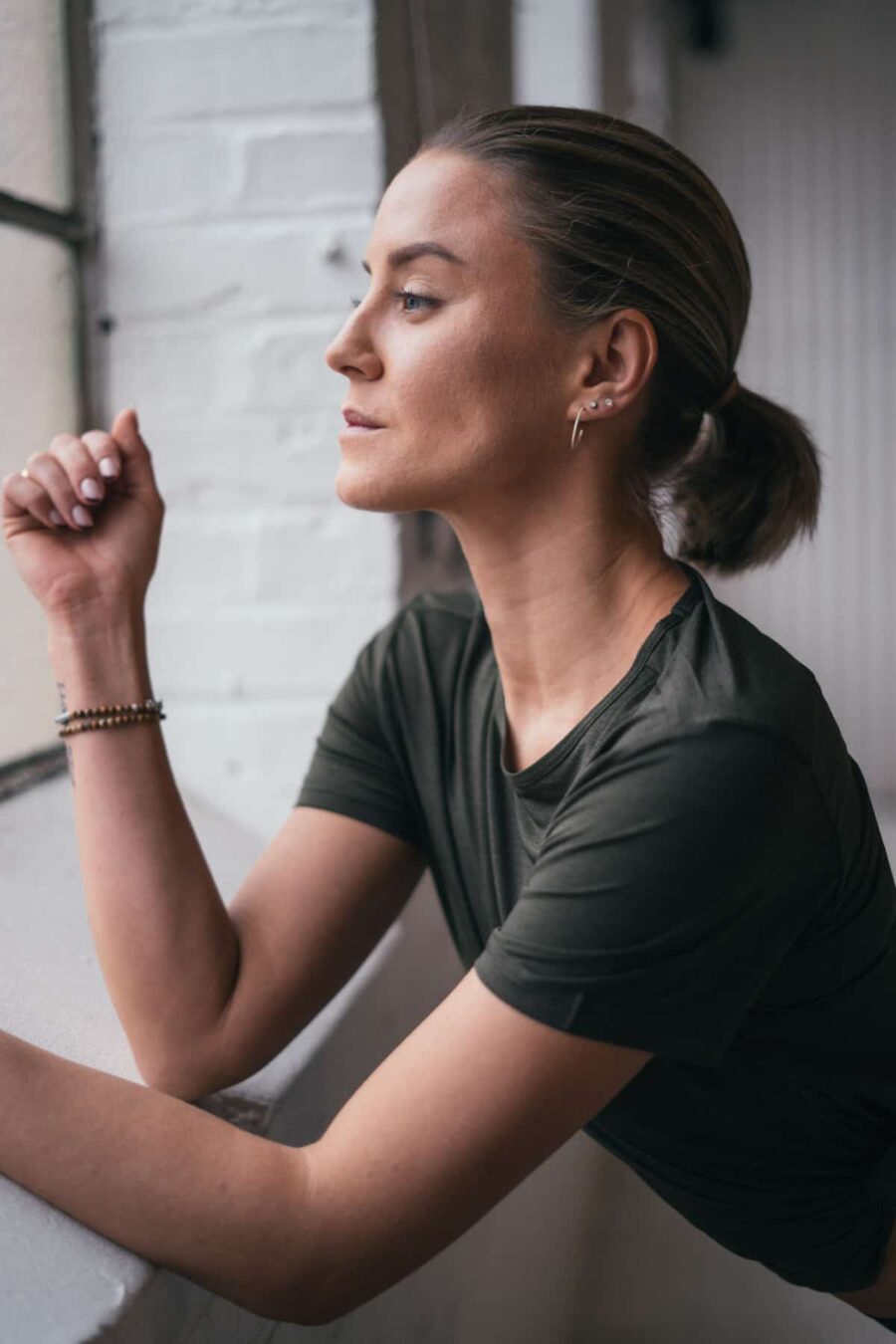 Athlecia Lizzy Slub Short Sleeve T-shirt, Mallard Green - Image 9