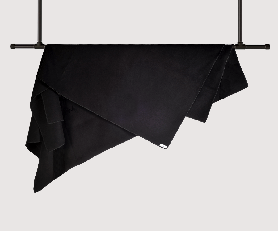Yuman Yoga Origin Yoga Soft Blanket Wool Mix, Black - Image 2