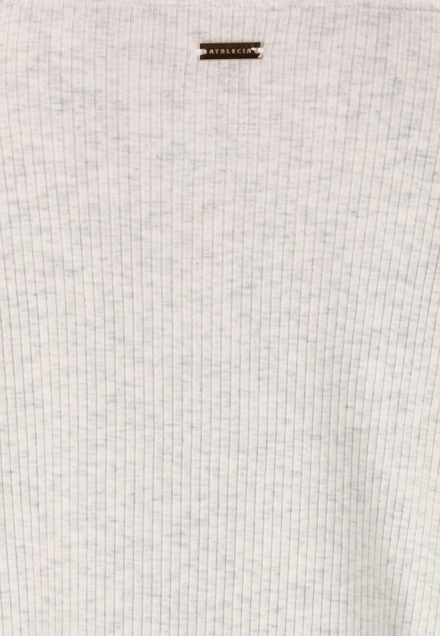 Athlecia Lankae Ribbed Long Sleeve T-Shirt, Light Grey Melange - Image 4