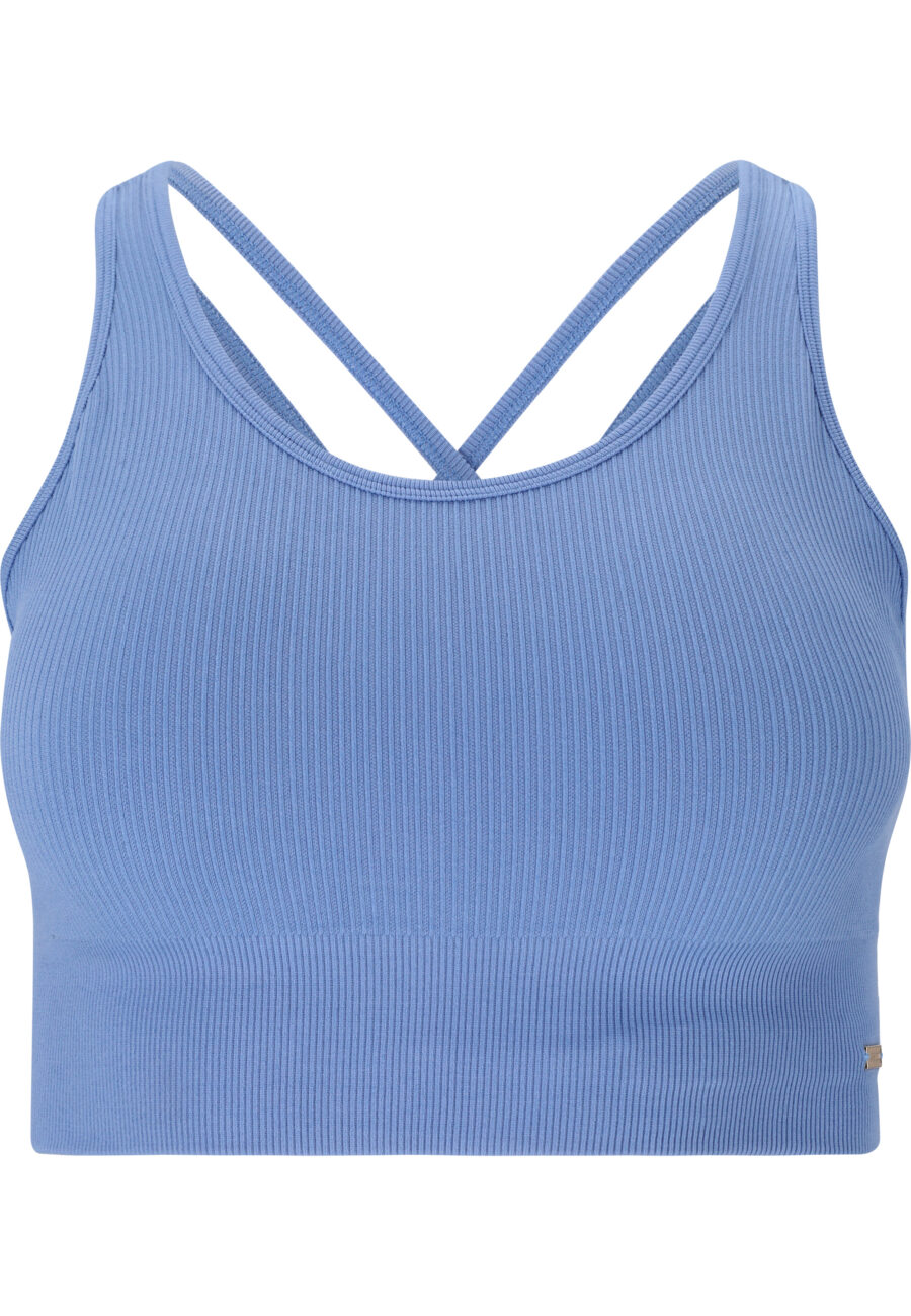 Athlecia Aideny Seamless Rib Sports Bra, Ebb and Flow - Image 11