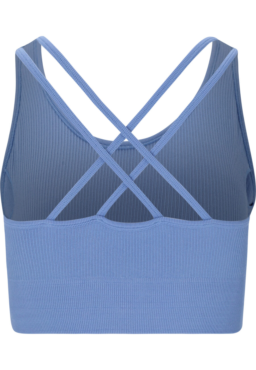Athlecia Aideny Seamless Rib Sports Bra, Ebb and Flow - Image 10