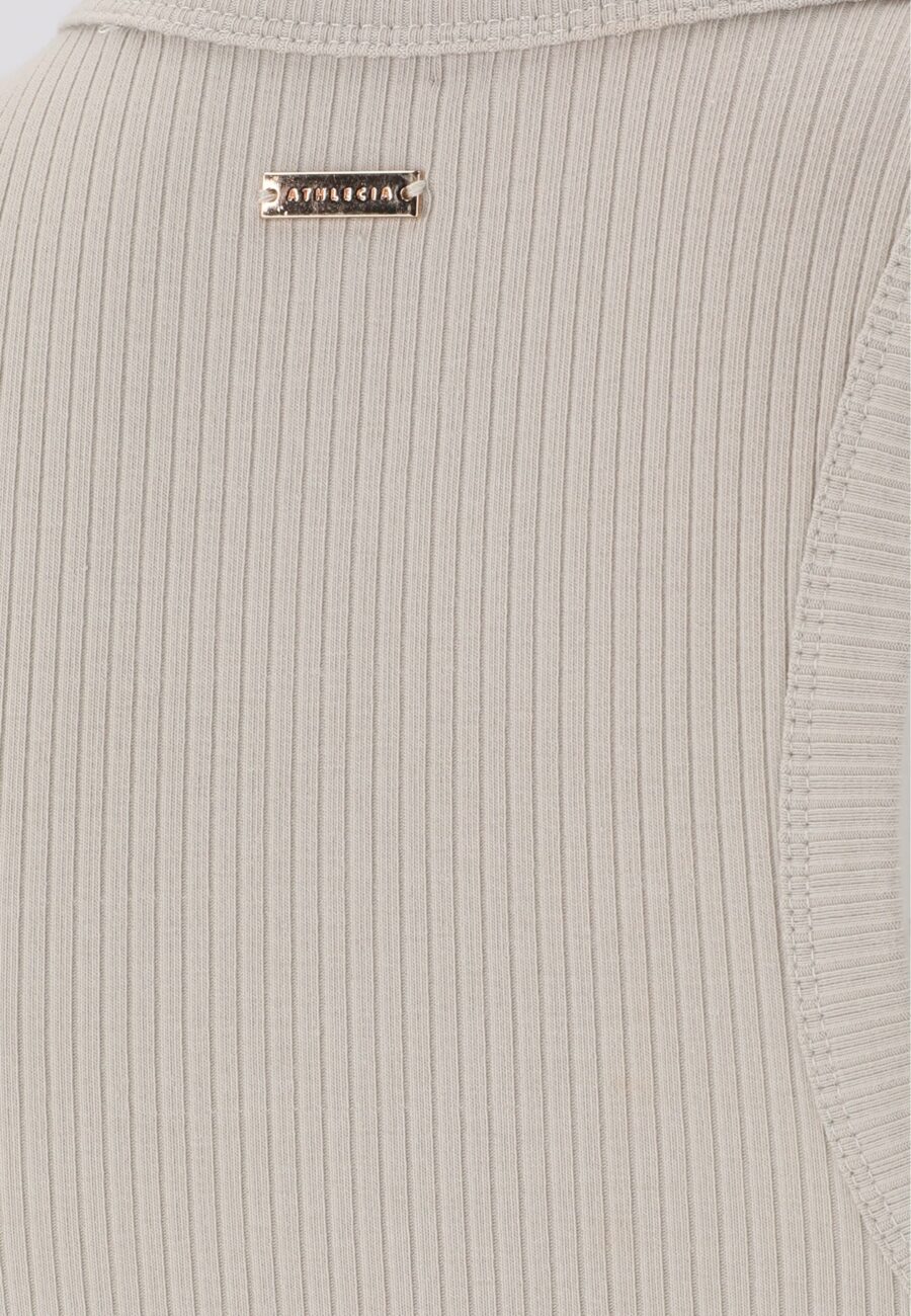 Athlecia Lankae Fitted Ribbed Top, Dove - Image 4