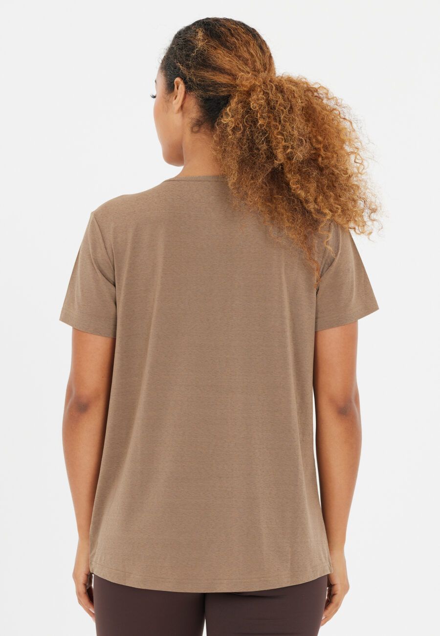 Athlecia Lizzy Stylish Slub Short Sleeve Tee, Walnut - Image 7
