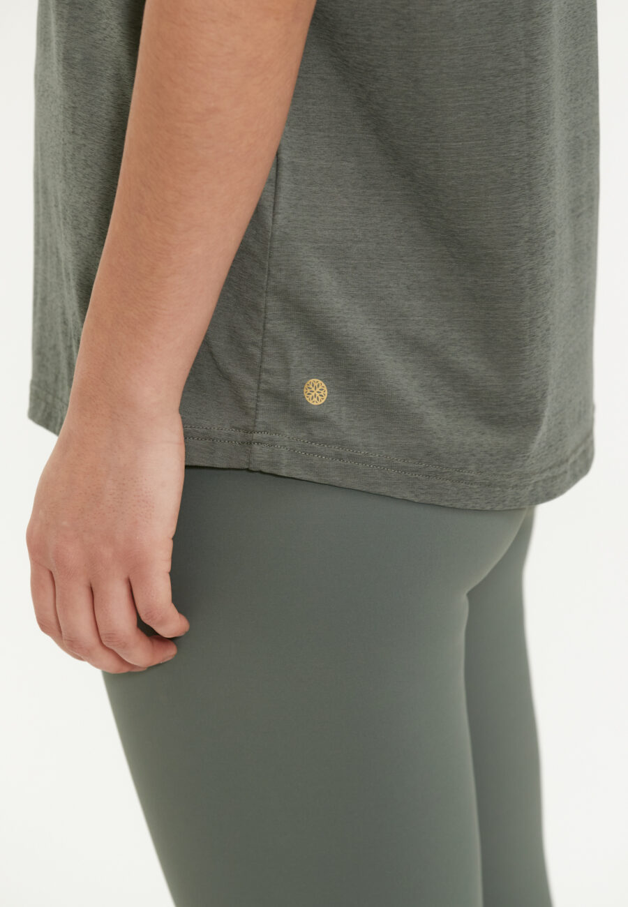 Athlecia Lizzy Stylish Slub Short Sleeve Tee, Desert Green - Image 6