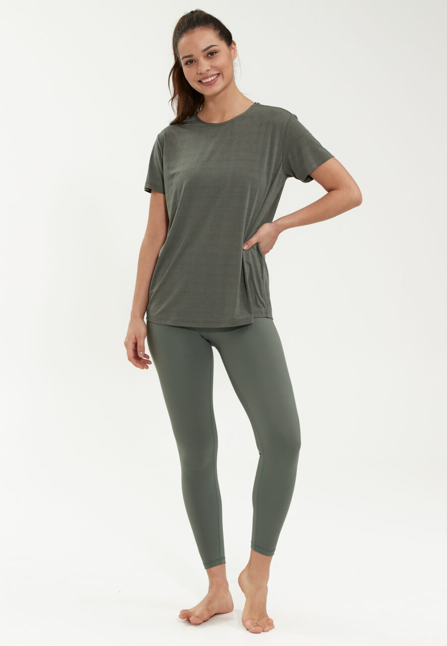 Athlecia Lizzy Stylish Slub Short Sleeve Tee, Desert Green - Image 7