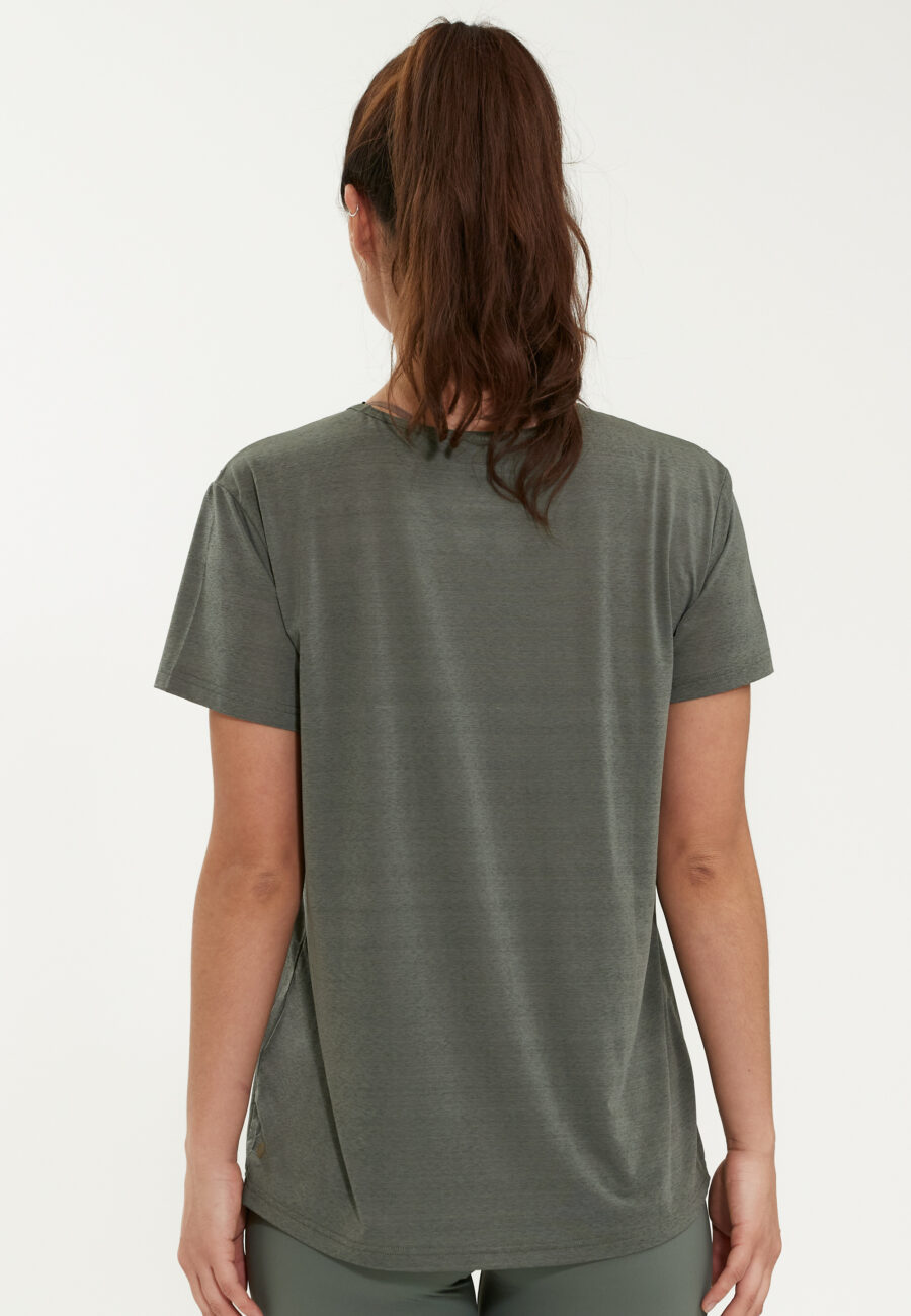 Athlecia Lizzy Stylish Slub Short Sleeve Tee, Desert Green - Image 9