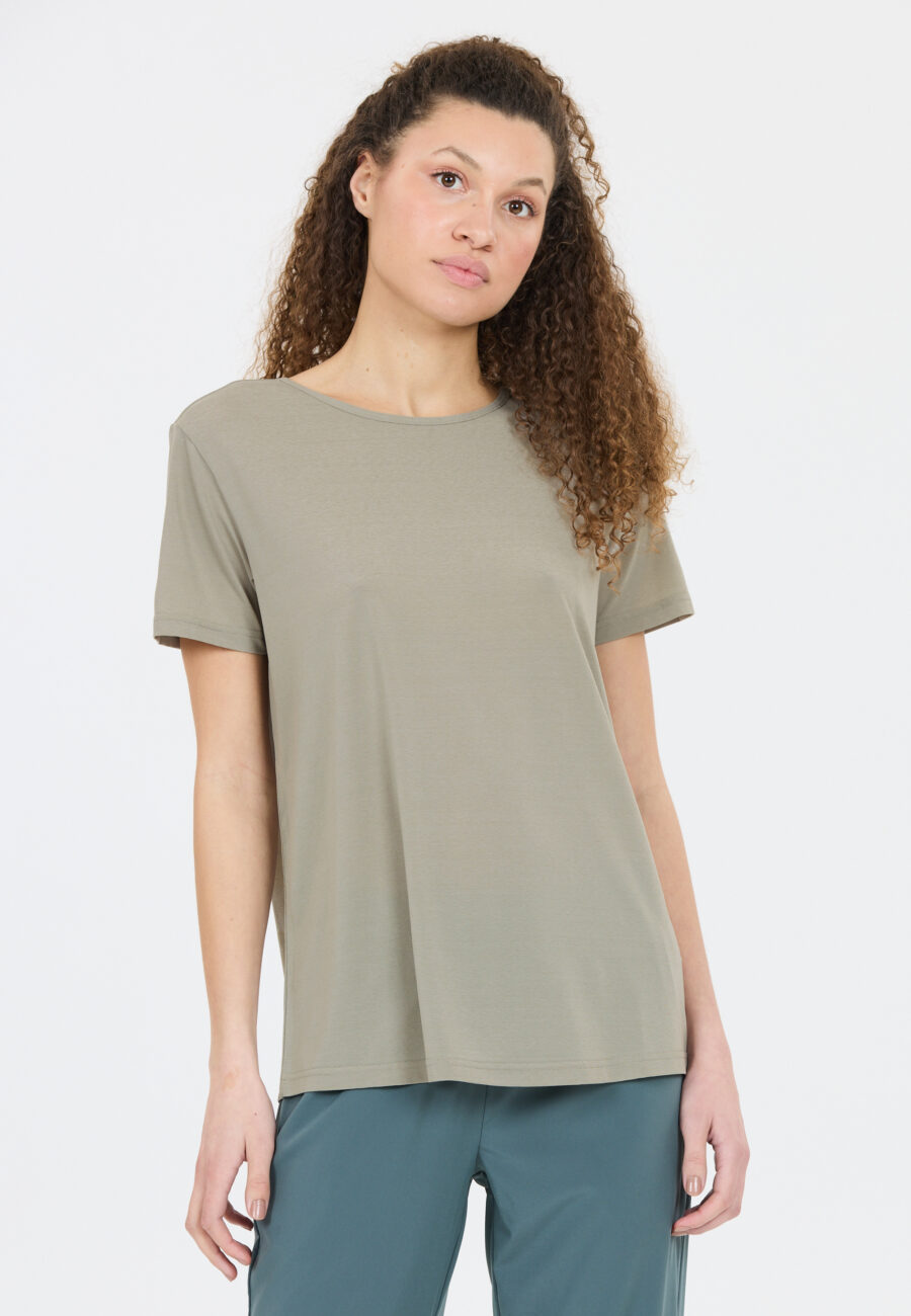 Athlecia Lizzy Stylish Slub Short Sleeve Tee, Forest Fog