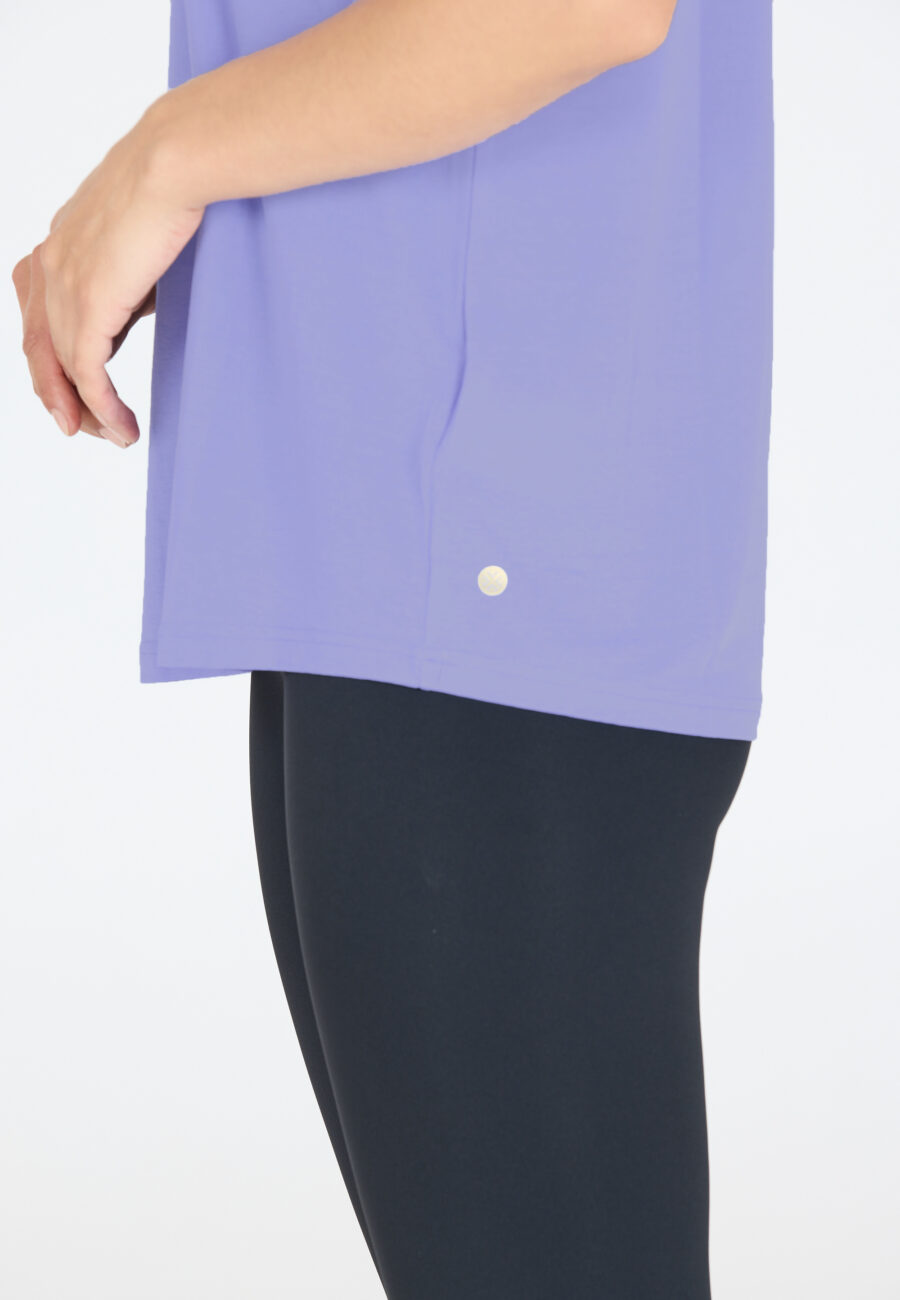 Athlecia Lizzy Stylish Slub Short Sleeve Tee, Jacaranda - Image 5