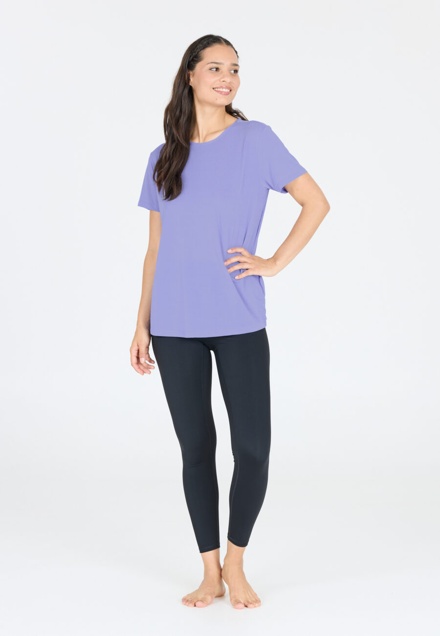 Athlecia Lizzy Stylish Slub Short Sleeve Tee, Jacaranda - Image 6