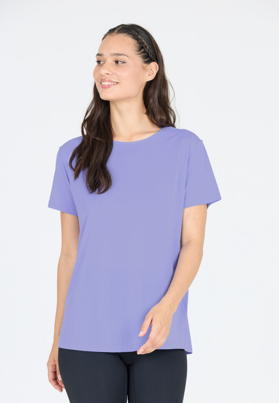 Athlecia Lizzy Stylish Slub Short Sleeve Tee, Jacaranda