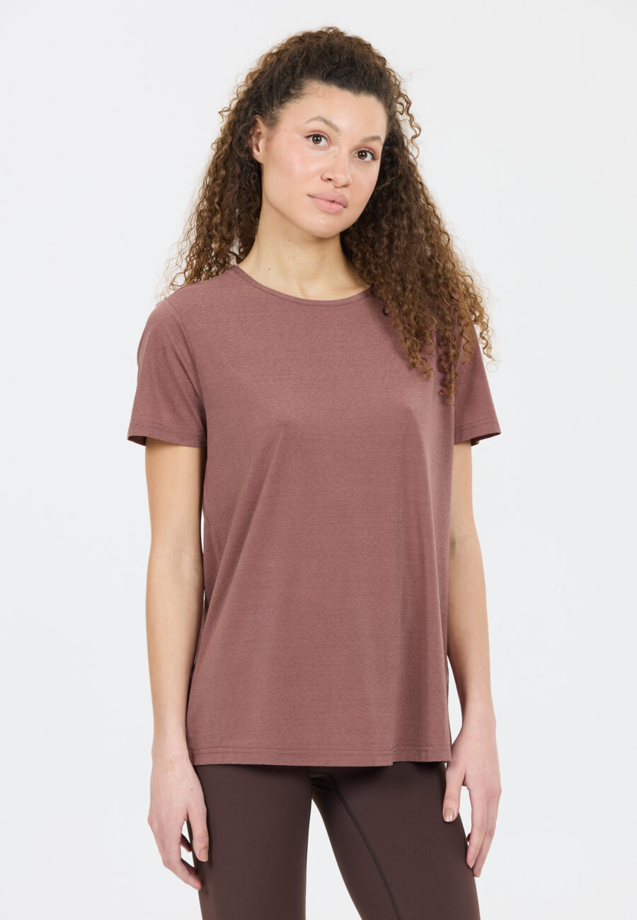 Athlecia Lizzy Stylish Slub Short Sleeve Tee, Rose Taupe