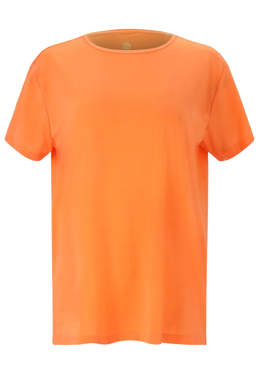 Athlecia Lizzy Slub Short Sleeve T-shirt, Tangerine - Image 2
