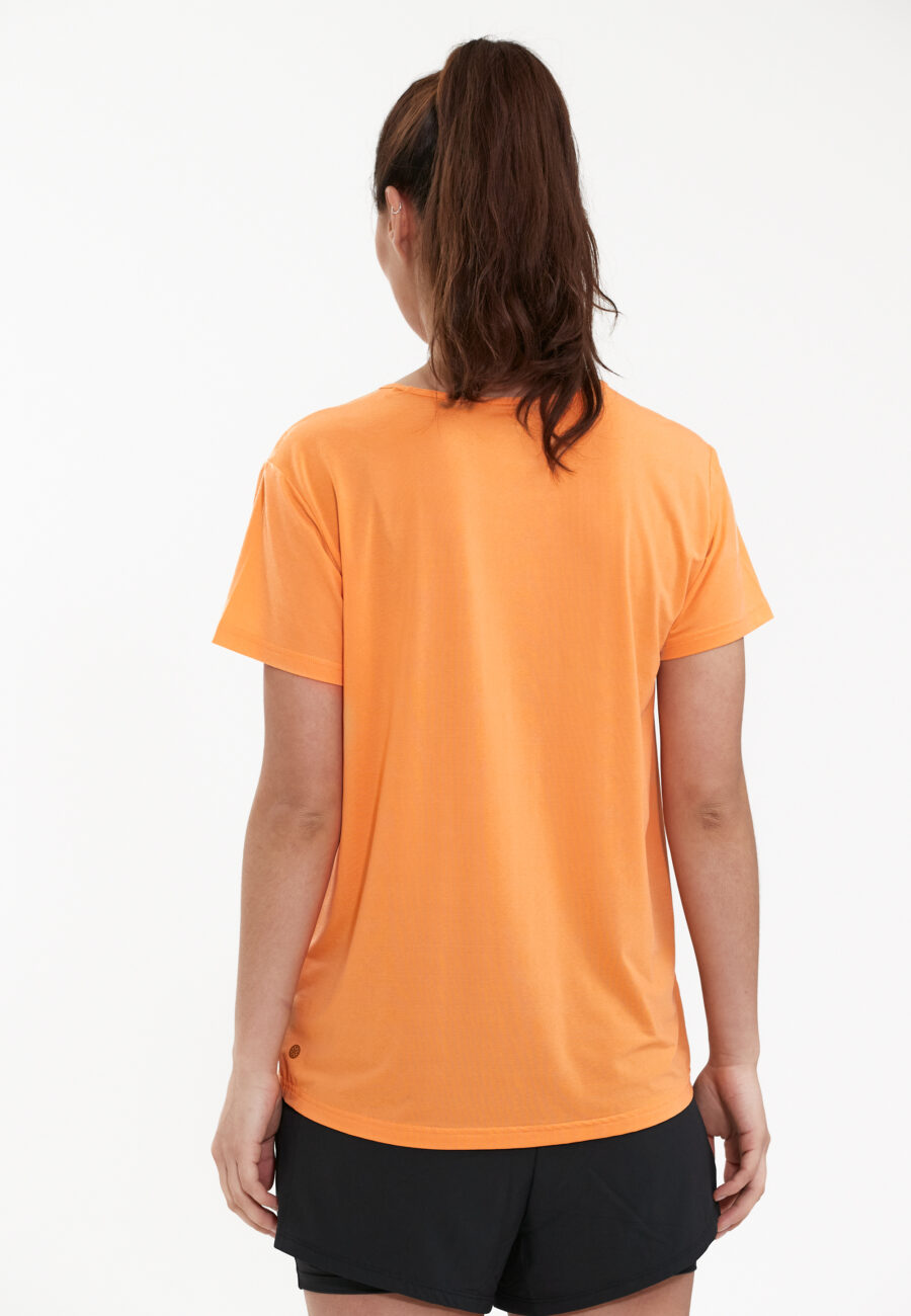 Athlecia Lizzy Slub Short Sleeve T-shirt, Tangerine - Image 8